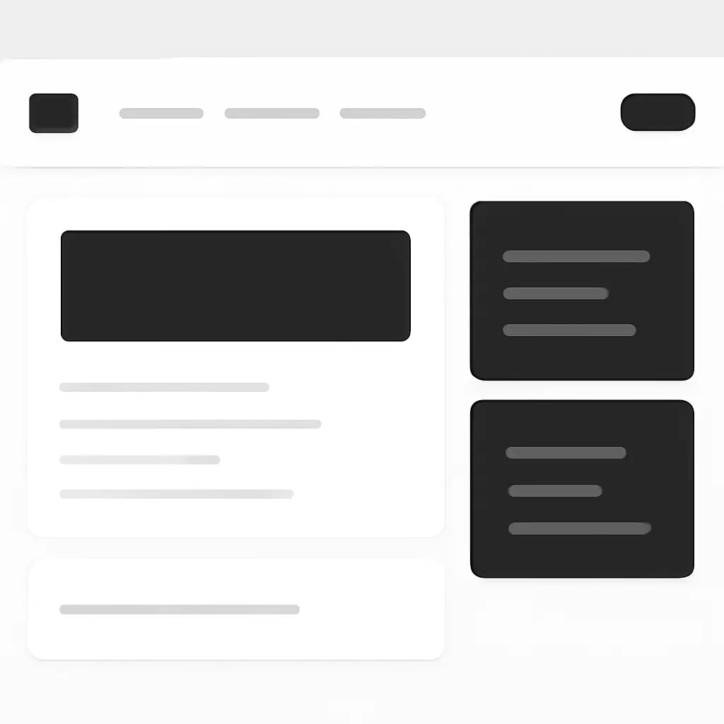 Illustration of an inclusive UI dashboard with clear hierarchy and contrast