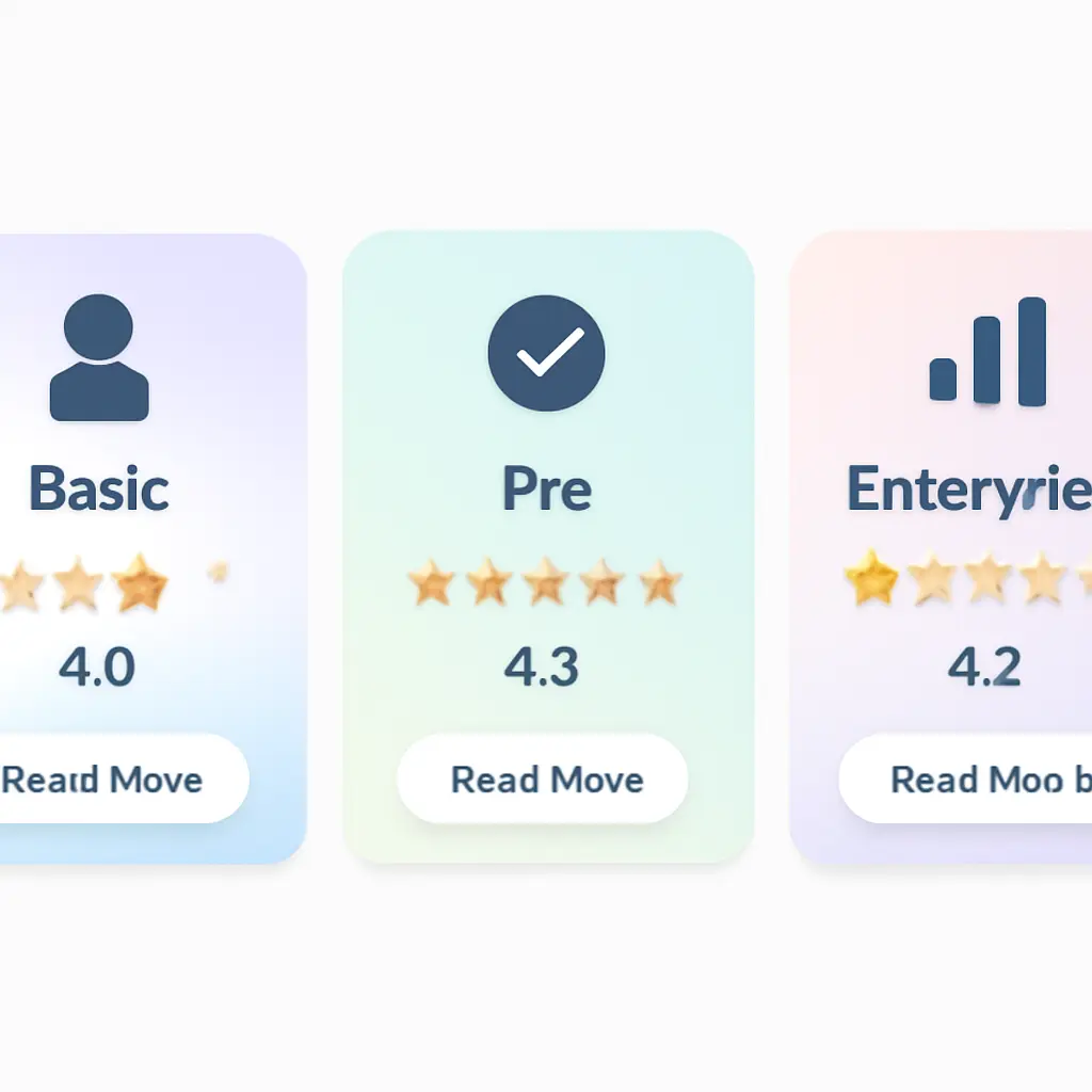 Set of three information cards highlighting a casino overview rating, bonus, and features