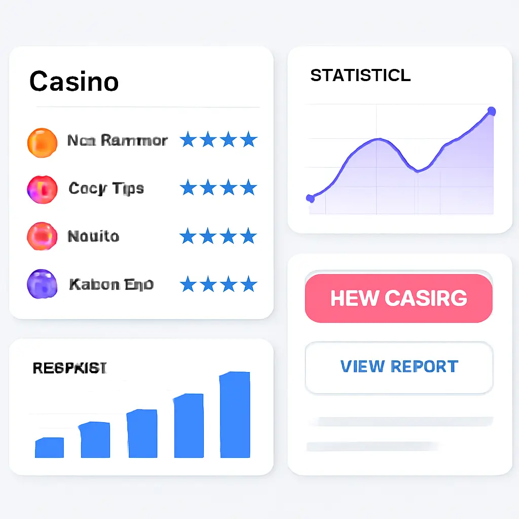 Dashboard concept showing casino overview rating cards and visual hierarchy