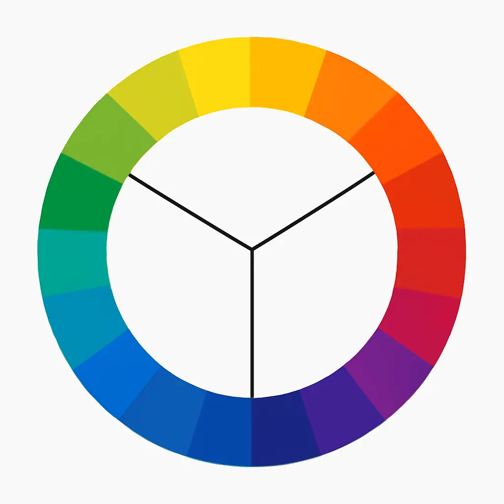 Color wheel with complementary and analogous palettes