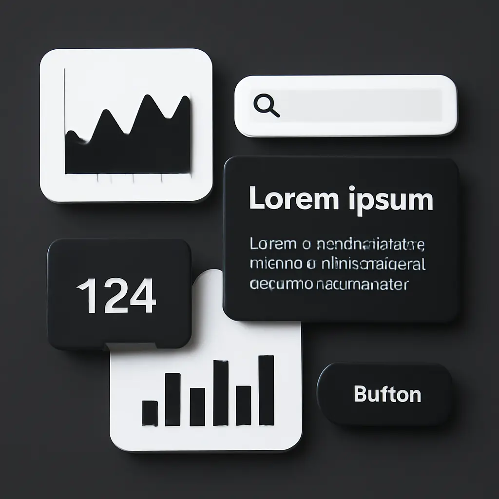 Fluid interface with overlapping cards and asymmetrical layout