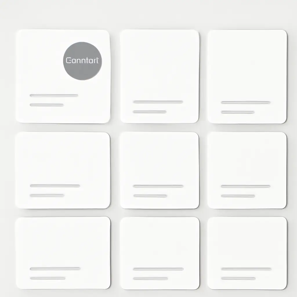 Grid layout illustrating reserved space for rating badges and dynamic content