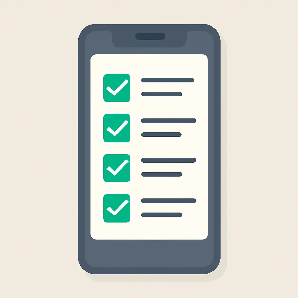 Checklist for mobile-friendly controls and spacing