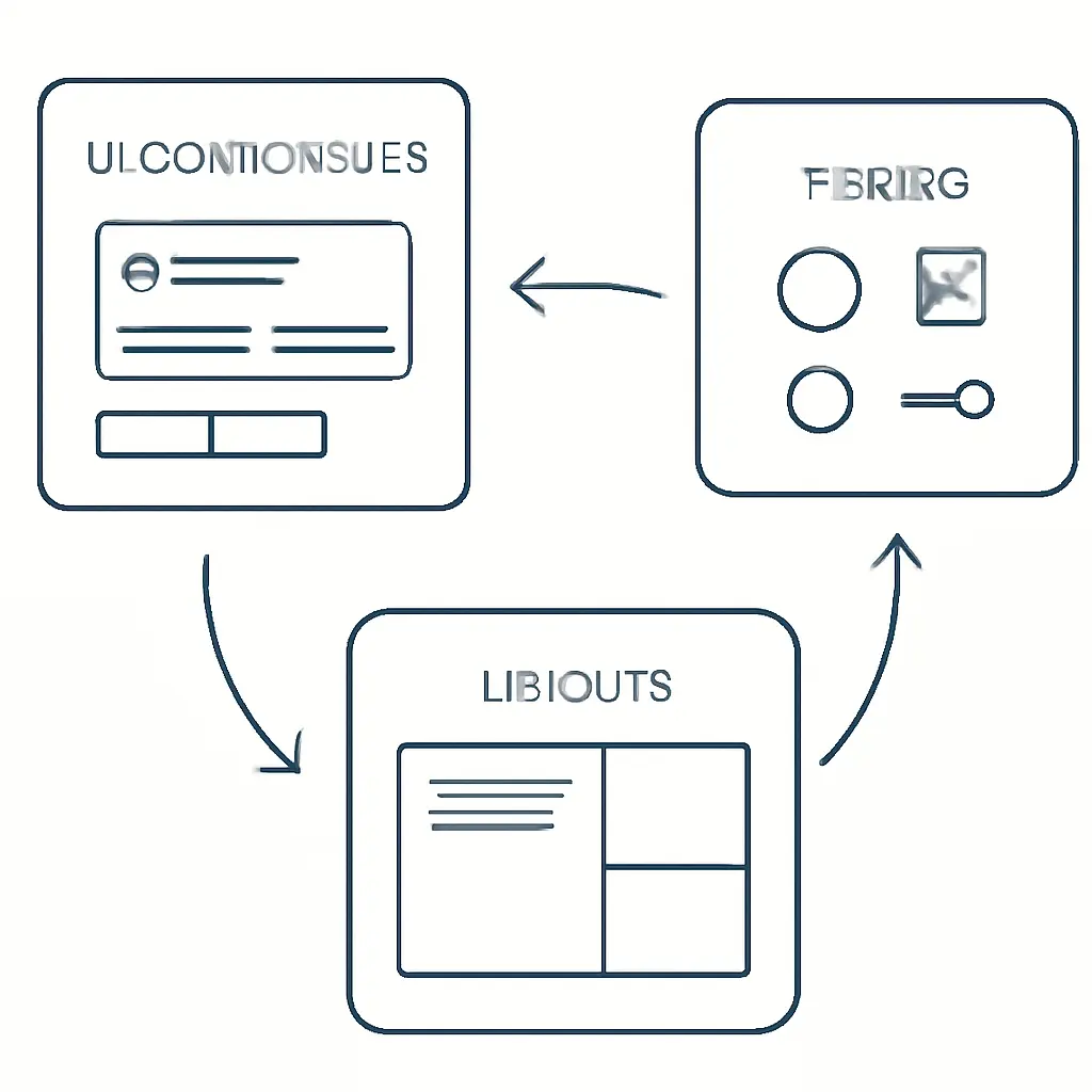 Diagram showing modular UI components and tokens