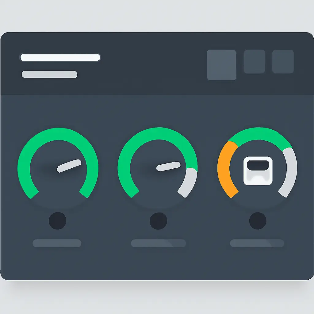 Dashboard view of a responsive design audit showing performance scores and accessibility checks
