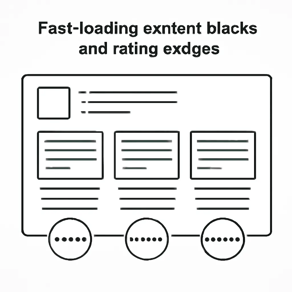 Diagram showing optimized layout flow and fast content painting for a casino overview rating page